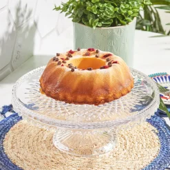 Karaca Crystal Dekorativer Kuchenständer 28x11 cm Farblös Hot
