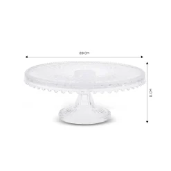 Karaca Crystal Dekorativer Kuchenständer 28x11 cm Farblös Hot