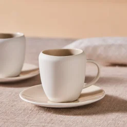 Karaca Cupid Kaffee-Tassenset für 1 Personen 90 ml Beıge Weıß Best