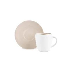 Karaca Cupid Kaffee-Tassenset für 1 Personen 90 ml Beıge Weıß Best
