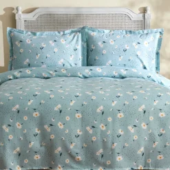 Karaca Daisy 100% Baumwolle Doppelbett Deckenbezug Set, Mint Outlet
