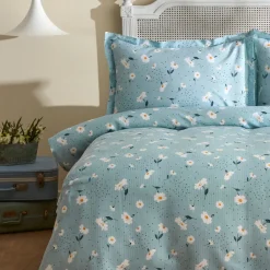 Karaca Daisy 100% Baumwolle Doppelbett Deckenbezug Set, Mint Outlet