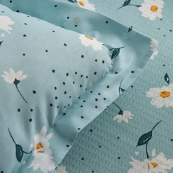 Karaca Daisy 100% Baumwolle Doppelbett Deckenbezug Set, Mint Outlet