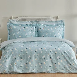 Karaca Daisy 100% Baumwolle Doppel Bettbezug Set, Mint Outlet