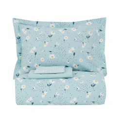 Karaca Daisy 100% Baumwolle Einzelbett Bettwäsche Set, Mint Online
