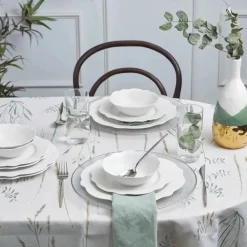 Karaca Daisy für 4 Personen Geschirrset, 12 Teilig, New Generation Bone, Weiß Weıß01