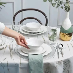 Karaca Daisy für 4 Personen Geschirrset, 12 Teilig, New Generation Bone, Weiß Weıß01