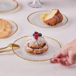 Karaca Dalia Gold Dessert-Set für 6 Personen, 7 teilig Klar New