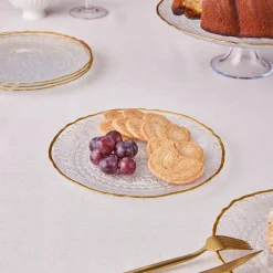 Karaca Dalia Gold Dessert-Set für 6 Personen, 7 teilig Klar New