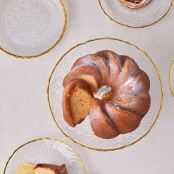 Karaca Dalia Gold Dessert-Set für 6 Personen, 7 teilig Klar New