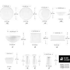 Karaca Donatella 70-Teiliges Tafelsservice Für 12 Personen – New Bone Sale