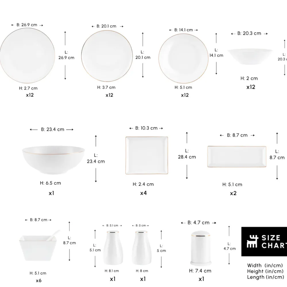 Karaca Donatella 70-Teiliges Tafelsservice Für 12 Personen – New Bone Sale