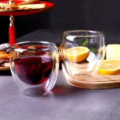 Karaca Doppelwand Borosilikat Glas Cappuccinotassen Set für 2 Personen Farblös Outlet
