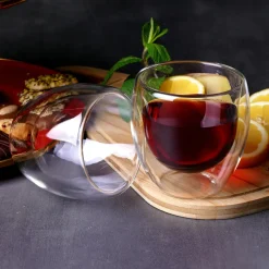 Karaca Doppelwand Borosilikat Glas Cappuccinotassen Set für 2 Personen Farblös Outlet