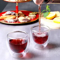 Karaca Doppelwand Borosilikat Glas Cappuccinotassen Set für 2 Personen Farblös Outlet