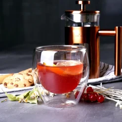 Karaca Doppelwand Borosilikat Glas Latte Cup Set für 2 Personen 350 ml Farblös Hot