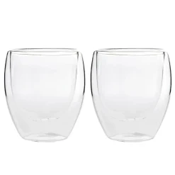 Karaca Doppelwand Borosilikat Glas Latte Cup Set für 2 Personen 350 ml Farblös Hot