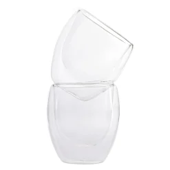 Karaca Doppelwand Borosilikat Glas Latte Cup Set für 2 Personen 350 ml Farblös Hot