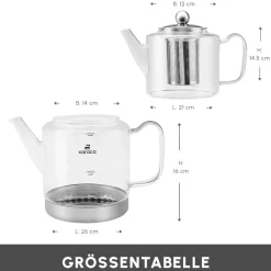 Karaca Dora Glas-Teekanne XL Farblös Discount