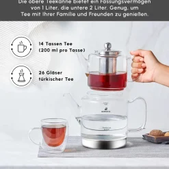 Karaca Dora Glas-Teekanne XL Farblös Discount