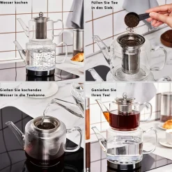 Karaca Dora Glas-Teekanne XL Farblös Discount