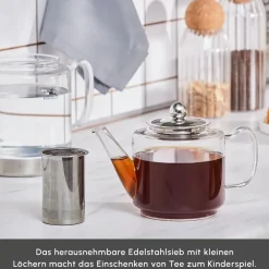 Karaca Dora Glas-Teekanne XL Farblös Discount