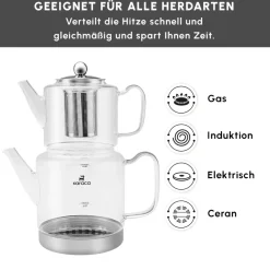 Karaca Dora Glas-Teekanne XL Farblös Discount