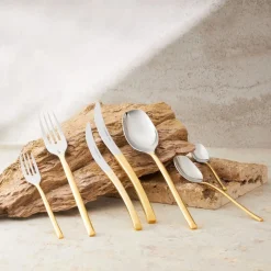 Karaca Dora 84-teiliges Besteck-Set 316+ Premium mit Schachtel Gold Outlet