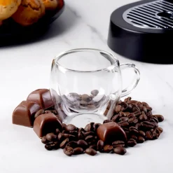 Karaca Double Wall Borosilikat Glas Tassenset für 2 Personen 150 ml with Handle Farblös Discount