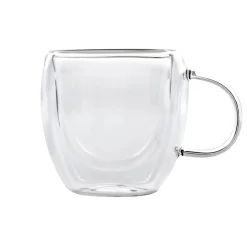 Karaca Double Wall Borosilikat Glas Tassenset für 2 Personen 150 ml with Handle Farblös Discount
