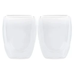 Karaca Double Wall Borosilikat Glas Tasse 2er Set 300 ml Farblös Outlet