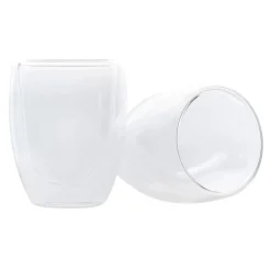 Karaca Double Wall Borosilikat Glas Tasse 2er Set 300 ml Farblös Outlet