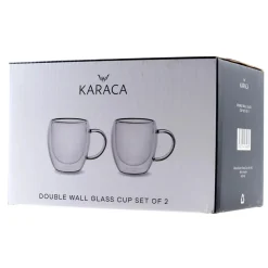 Karaca Double Wall Borosilikat Glas Tassenet für 2 Personen 300 ml Farblös Outlet
