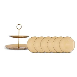 Karaca Dune 7-teiliges Dessertset Braun01 Discount