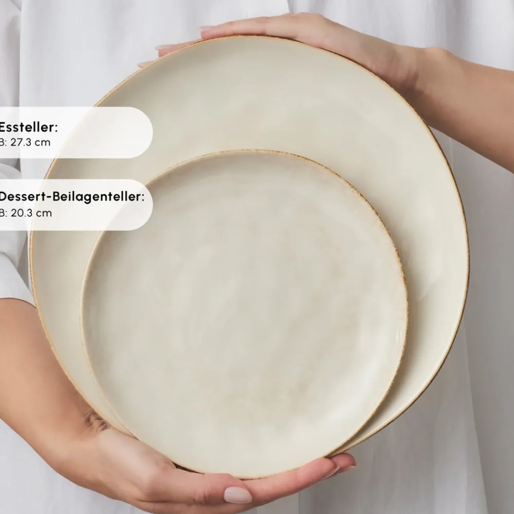 Karaca Earth Collection Aria 55-teiliges Tafelservice für 12 Personen Beige Beıge01 Hot