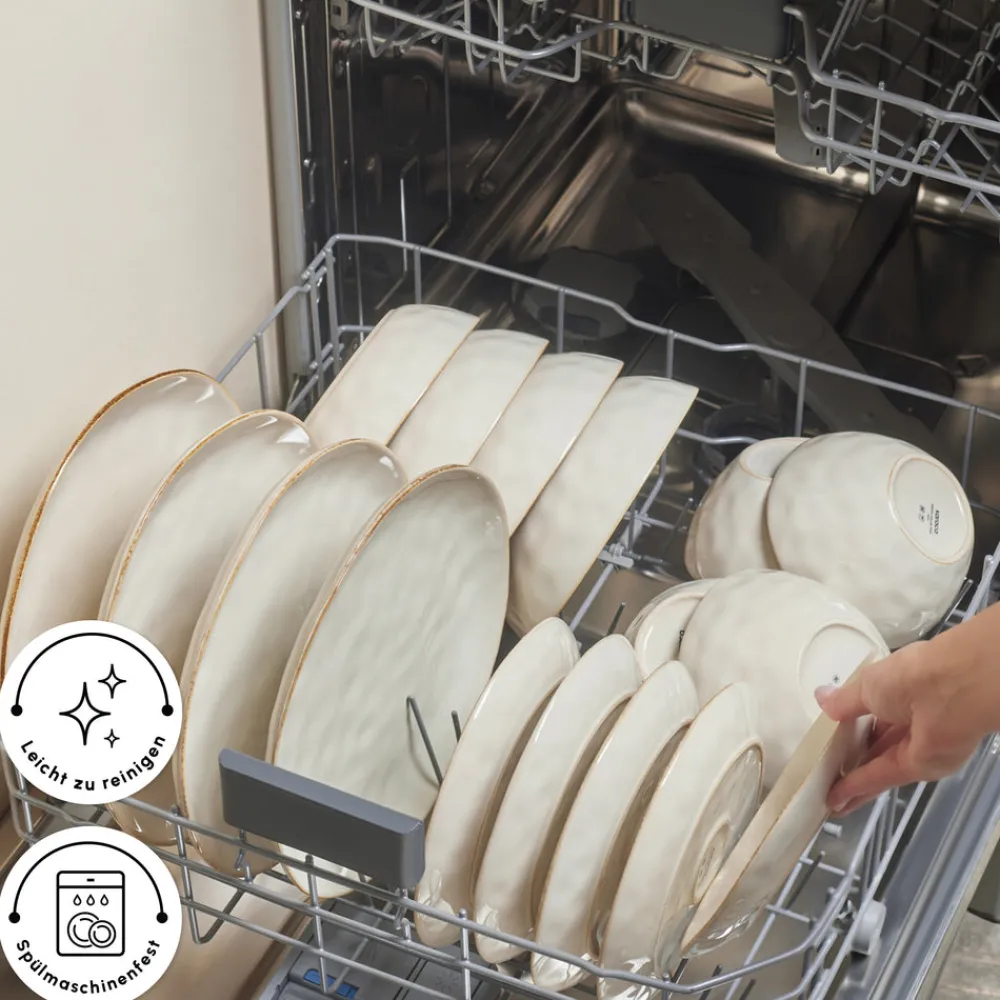 Karaca Earth Collection Aria 55-teiliges Tafelservice für 12 Personen Beige Beıge01 Hot
