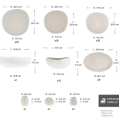 Karaca Earth Collection Cupid 55-teiliges 12-Personen-Geschirrset Cream01 Clearance