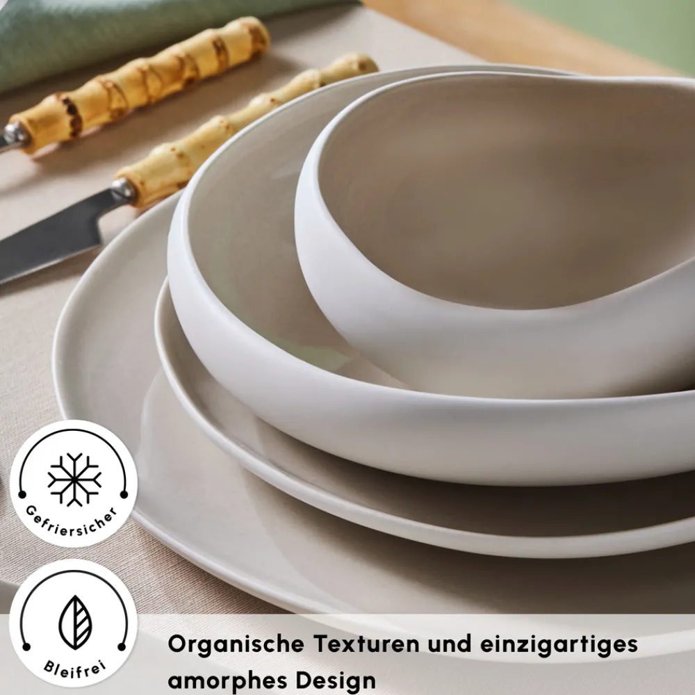 Karaca Earth Collection Cupid 55-teiliges 12-Personen-Geschirrset Cream01 Clearance