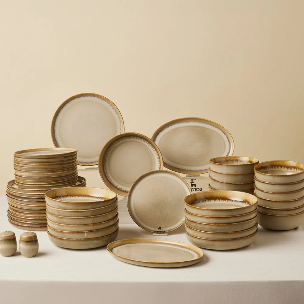 Karaca Earth Collection Earthy Light Reactive 52-Teiliges 12-Personen Geschirrset Multıfarben Discount