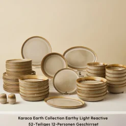 Karaca Earth Collection Earthy Light Reactive 52-Teiliges 12-Personen Geschirrset Multıfarben Discount