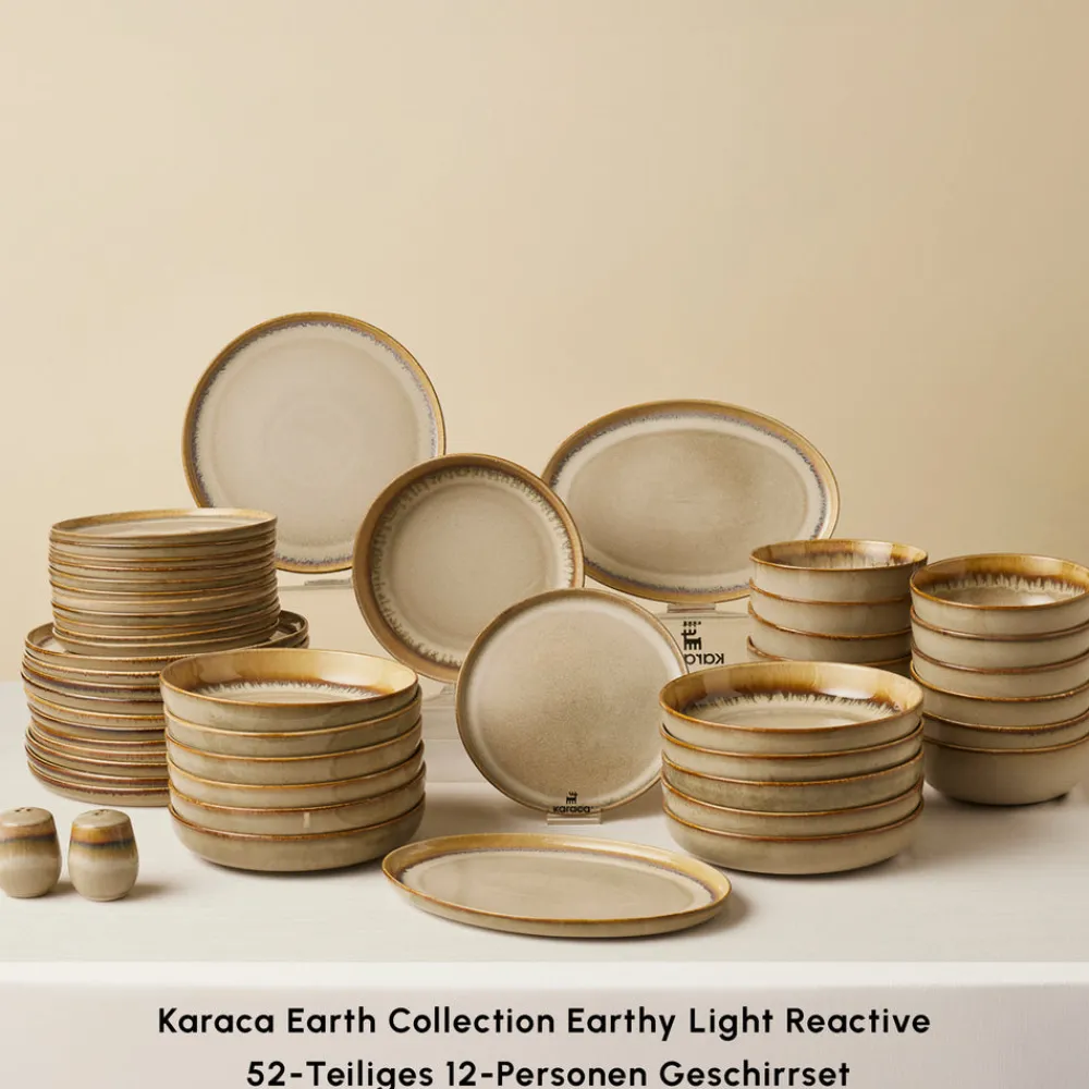 Karaca Earth Collection Earthy Light Reactive 52-Teiliges 12-Personen Geschirrset Multıfarben Discount