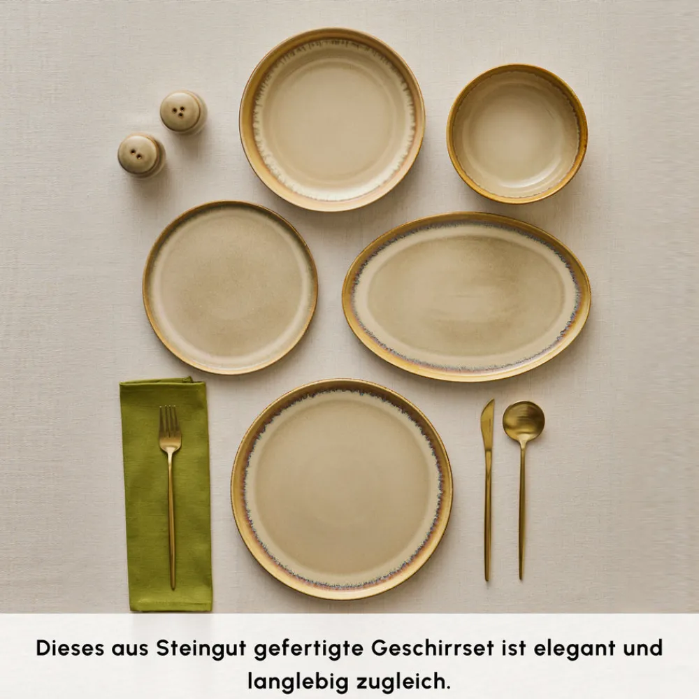 Karaca Earth Collection Earthy Light Reactive 52-Teiliges 12-Personen Geschirrset Multıfarben Discount