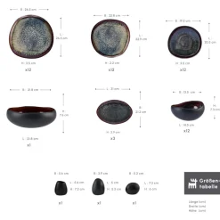 Karaca Earth Collection Galactic 55-teiliges Tafelservice für 12 Personen – Schwarz Siyah Online