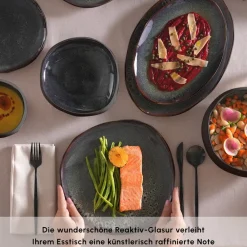 Karaca Earth Collection Galactic 55-teiliges Tafelservice für 12 Personen – Schwarz Siyah Online