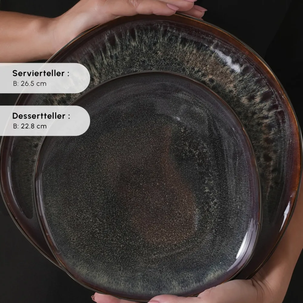 Karaca Earth Collection Galactic 55-teiliges Tafelservice für 12 Personen – Schwarz Siyah Online