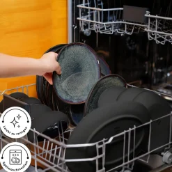 Karaca Earth Collection Galactic 55-teiliges Tafelservice für 12 Personen – Schwarz Siyah Online