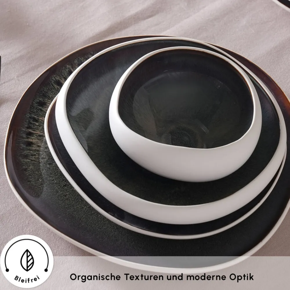 Karaca Earth Collection Galactic 55-teiliges Tafelservice für 12 Personen – Weiß Beyaz New