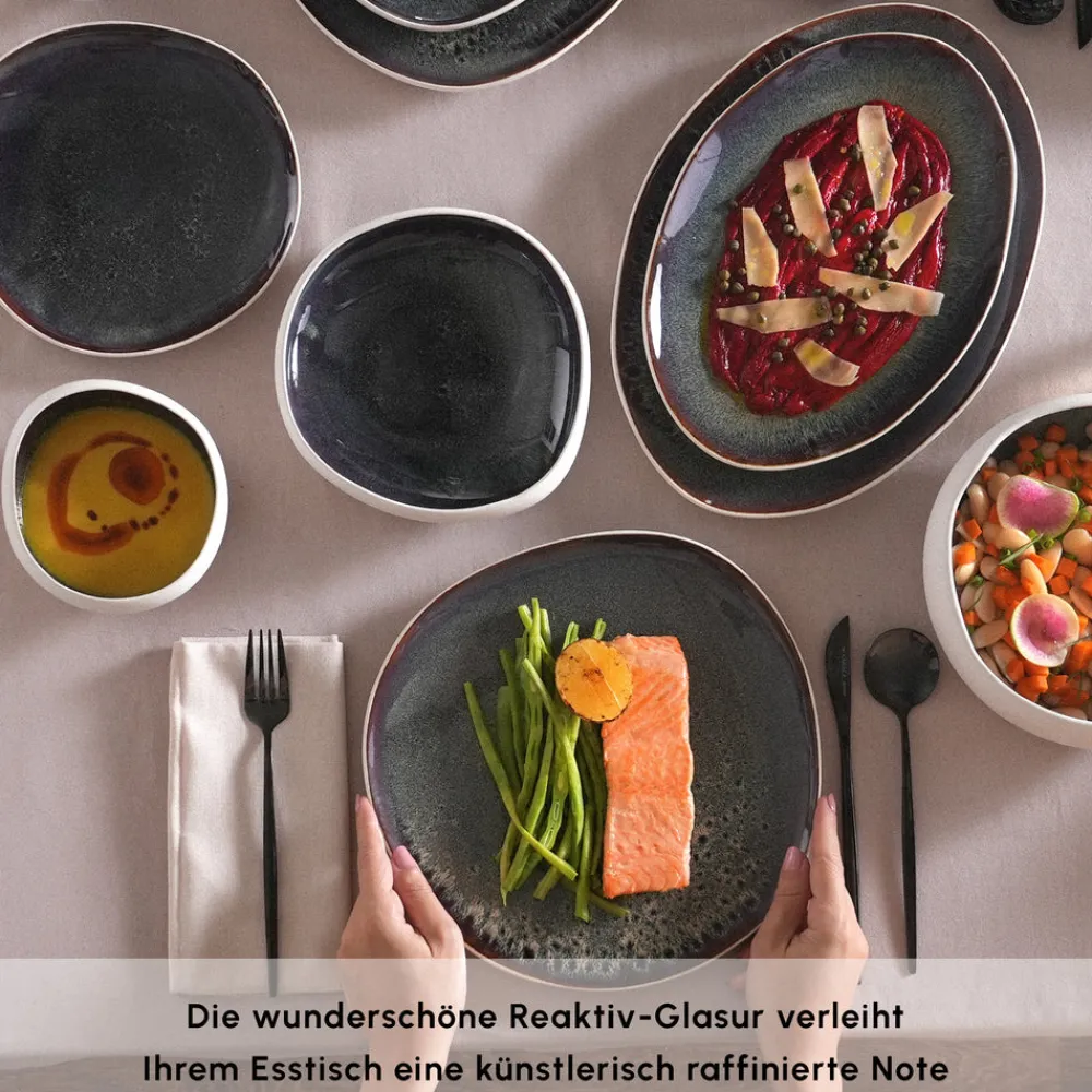 Karaca Earth Collection Galactic 55-teiliges Tafelservice für 12 Personen – Weiß Beyaz New