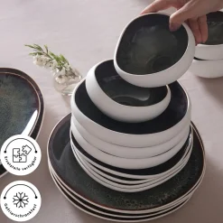 Karaca Earth Collection Galactic 55-teiliges Tafelservice für 12 Personen – Weiß Beyaz New