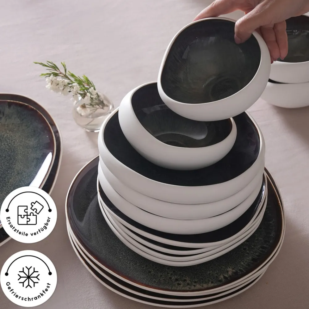 Karaca Earth Collection Galactic 55-teiliges Tafelservice für 12 Personen – Weiß Beyaz New